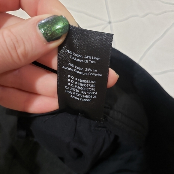 Aritzia Babaton Black Linen Blend Wide Leg Culotte Pants With Detachable Belt - Picture 9 of 9